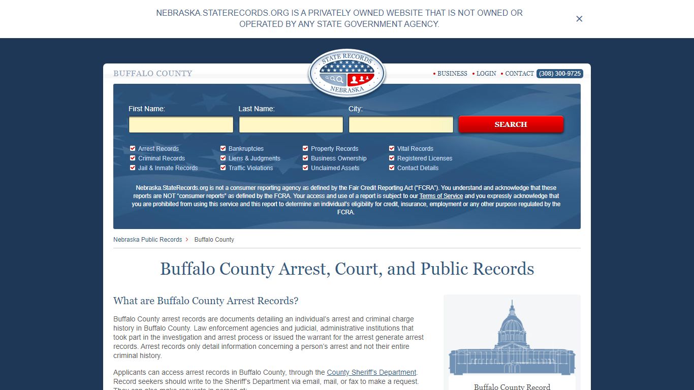 Buffalo County Arrest, Court, and Public Records